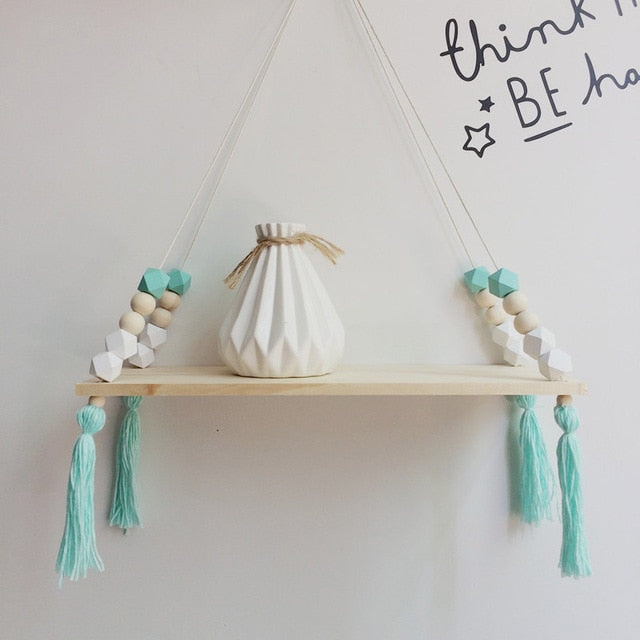 Nordic Styled Beaded Rope Floating Rack