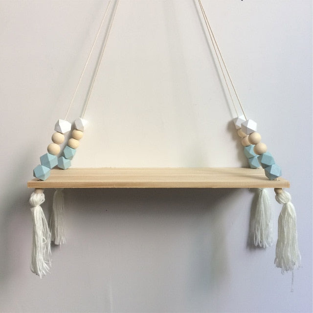 Nordic Styled Beaded Rope Floating Rack