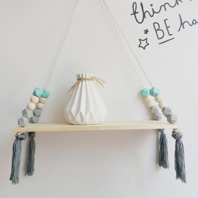 Nordic Styled Beaded Rope Floating Rack