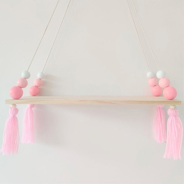 Nordic Styled Beaded Rope Floating Rack