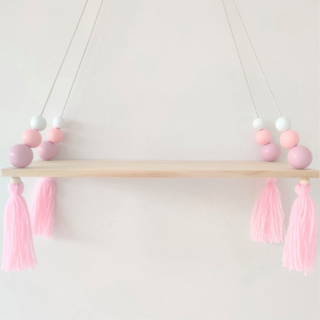 Nordic Styled Beaded Rope Floating Rack