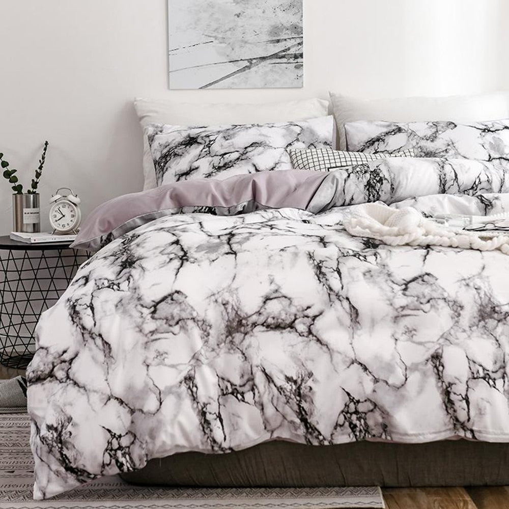 Comfortable Marble Pattern Bedding Set