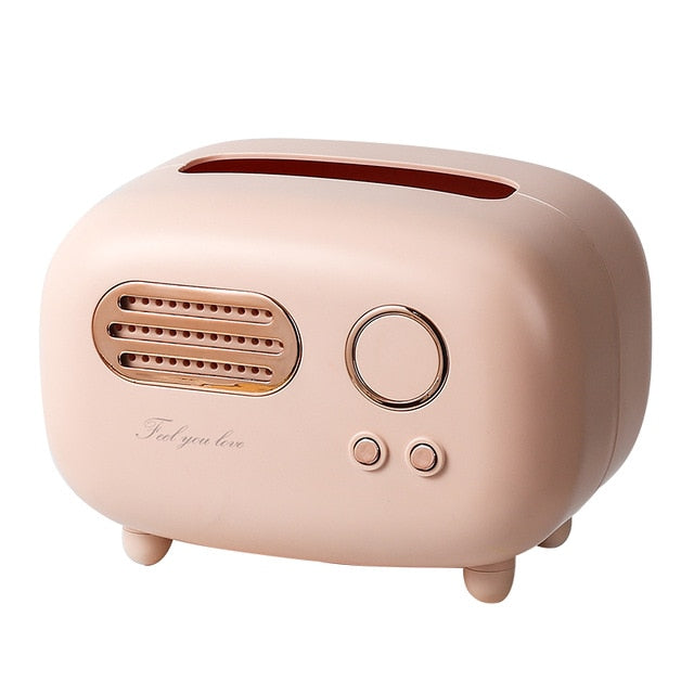 Retro Radio Model Desktop Tissue Box