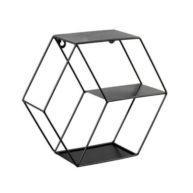 Durable Metal Wire Hexagon Floating Shelf