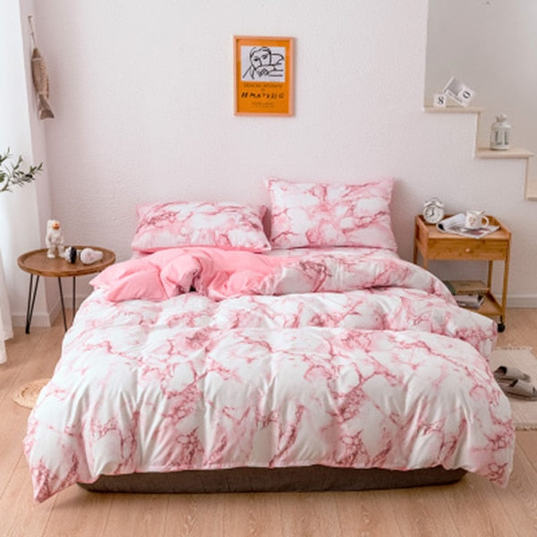 Comfortable Marble Pattern Bedding Set