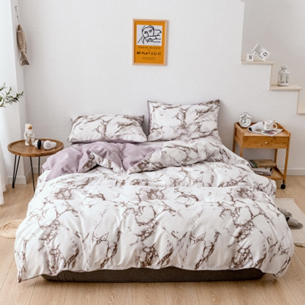 Comfortable Marble Pattern Bedding Set