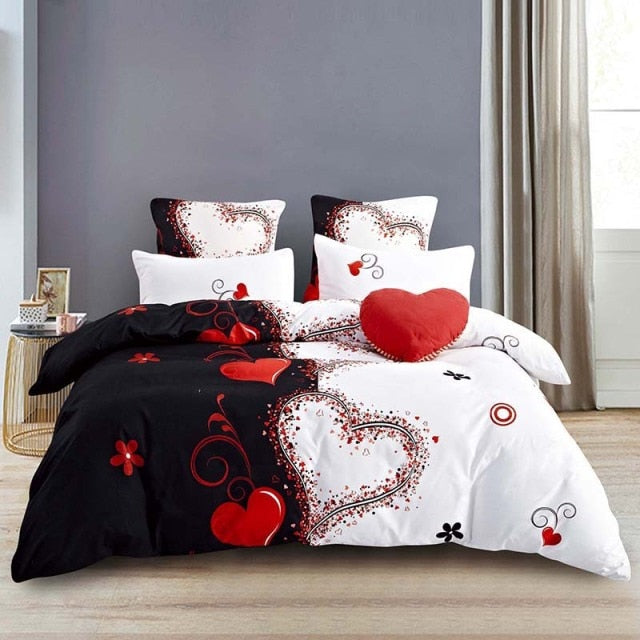 Colorful Hearts Printed Super Soft Bedding