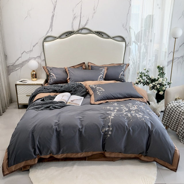 Pure Egyptian Cotton Embroidered Bedding Set