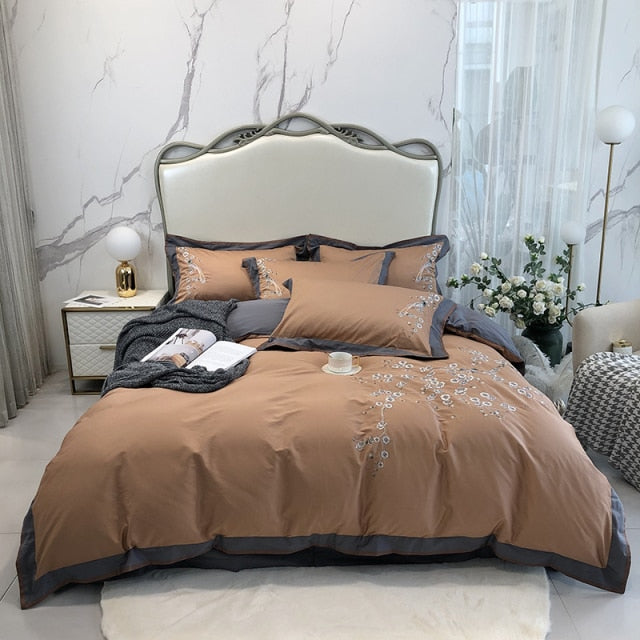 Pure Egyptian Cotton Embroidered Bedding Set
