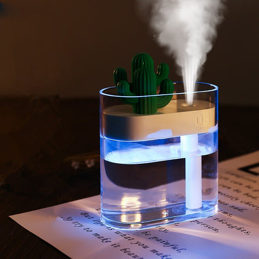 Clear Cactus Color Light USB Essential Oil Diffuser