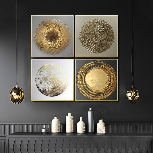 Luxury Abstract Gold Canvas Wall Painting