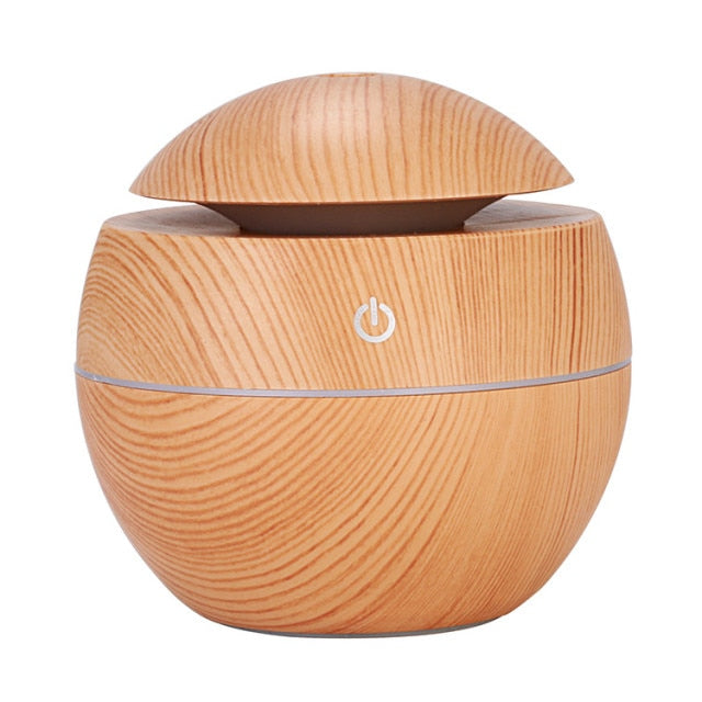 Color-changing Wooden Cool Mist Humidifier Lamp