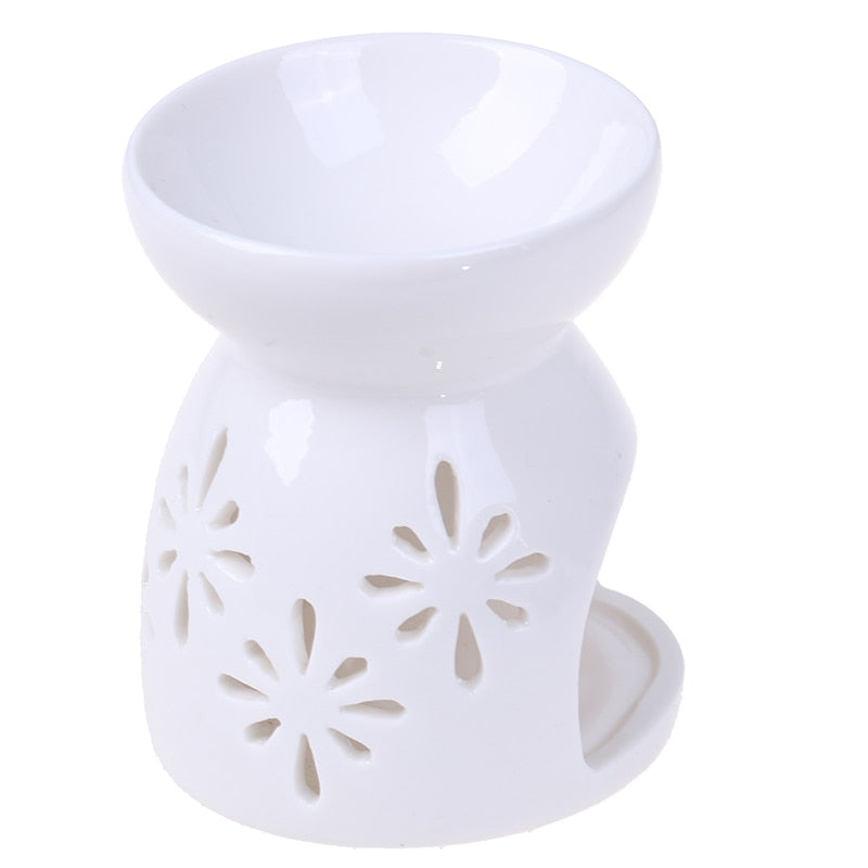 White Ceramic Hollowing Aroma Burner