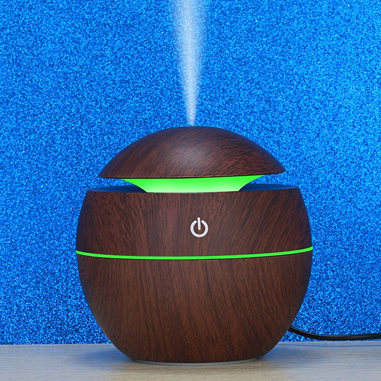 Color-changing Wooden Cool Mist Humidifier Lamp